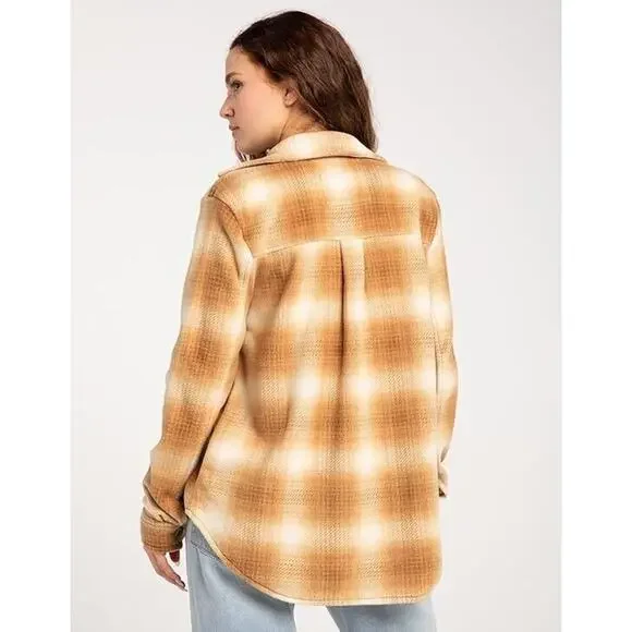 BILLABONG WOMEN'S FORGE LONG-SLEEVE FLEECE CARAMEL SIZE SMALL S B16 - Picture 3 of 4